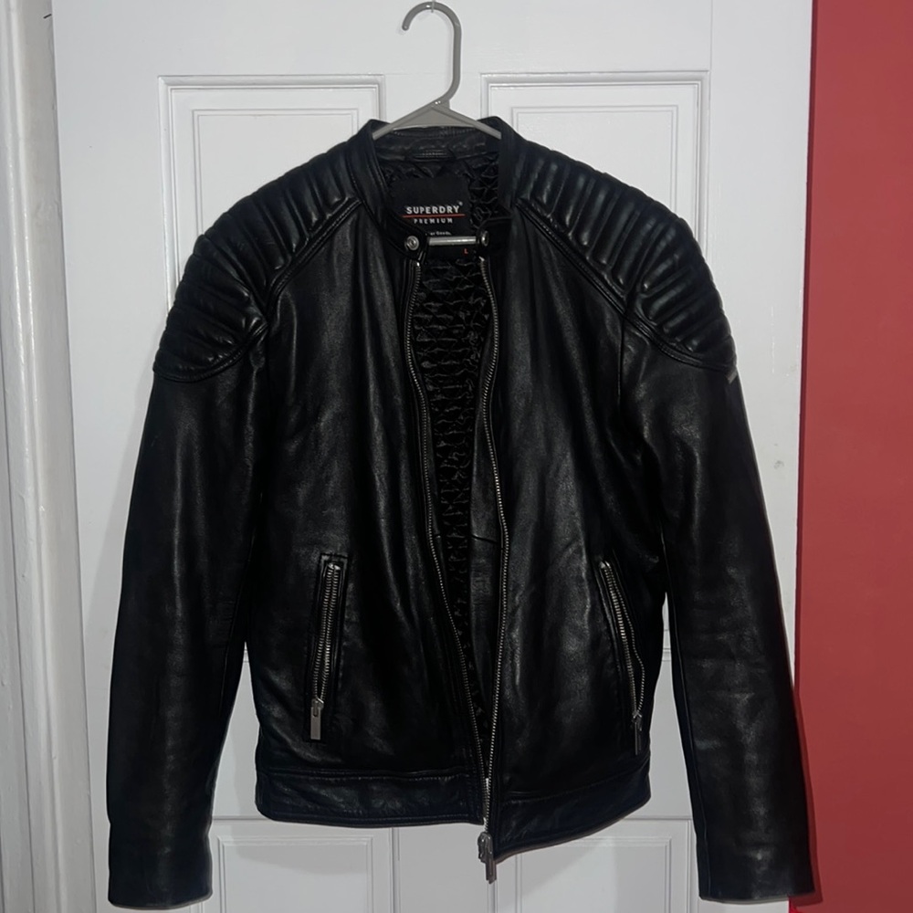 Superdry Men’s Hero leather racer jacket | premium leather jacket